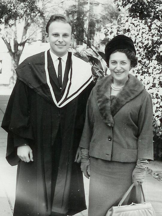 Mark Leibler, photographed on graduation day in 1965, with his mother Rachel. Photo: Supplied