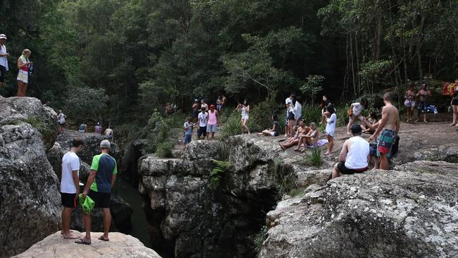 A large number of people at Killarney Glen waterfalls which is fast becoming a tourist hotspot. Pic: Regi Varghese.