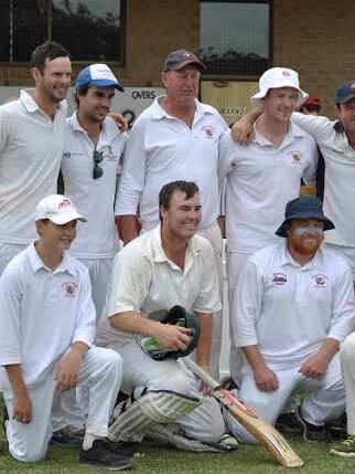 John Durie (centre, back row) with his Wycheproof Narraport Cricket Club team.