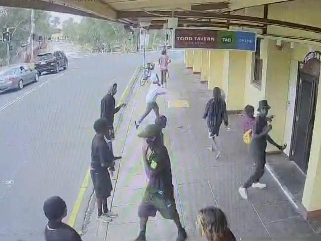 Locals in Alice Springs riot on Tuesday afternoon following ceremony of teenager killed while traveling in stolen car. Pictures - Supplied