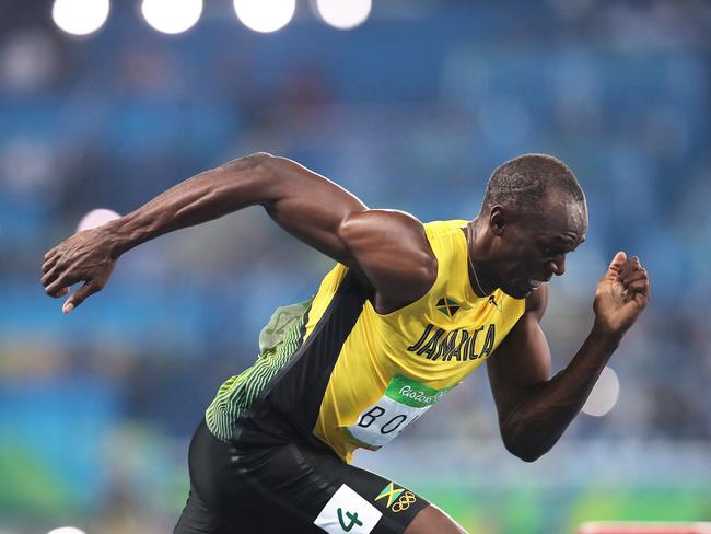 Usain Bolt of Jamaica in the Men's 200m Semi Final during the Athletics on Day 12 of the Rio 2016 Olympic Games. Picture. Phil Hillyard