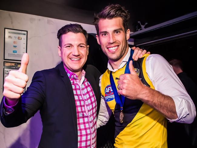 Alex Rance joins in the festivities. Picture: Bond Bar