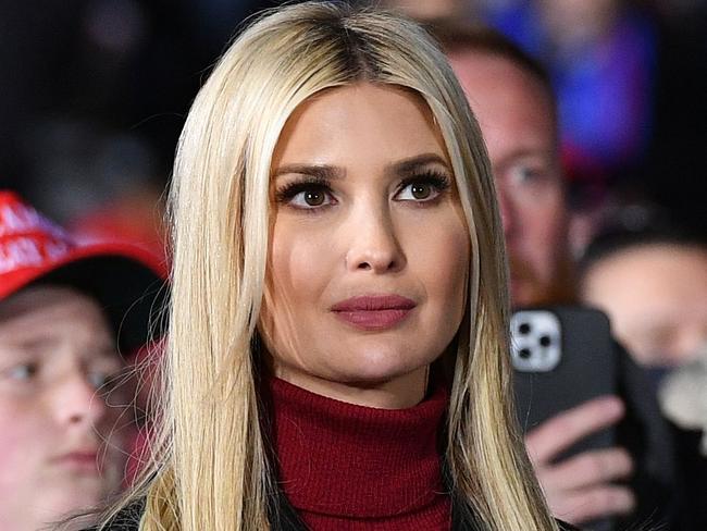 Senior advisor to the President Ivanka Trump listens during a rally in support of Republican incumbent senators Kelly Loeffler and David Perdue ahead of Senate runoff in Dalton, Georgia on January 4, 2021. - President Donald Trump, still seeking ways to reverse his election defeat, and President-elect Joe Biden converge on Georgia on Monday for dueling rallies on the eve of runoff votes that will decide control of the US Senate. Trump, a day after the release of a bombshell recording in which he pressures Georgia officials to overturn his November 3 election loss in the southern state, is to hold a rally in the northwest city of Dalton in support of Republican incumbent senators Kelly Loeffler and David Perdue. (Photo by MANDEL NGAN / AFP)