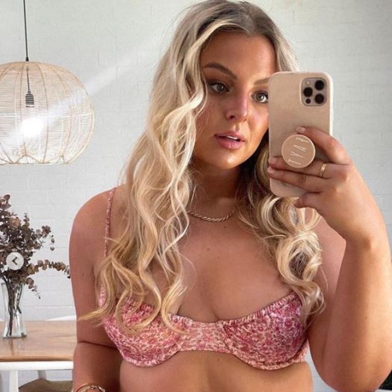 The video went viral, with some viewers arguing it was the perfect advertisement for Brittney’s bikini label, Staple Swim. Picture: Instagram/Brittney Saunders.