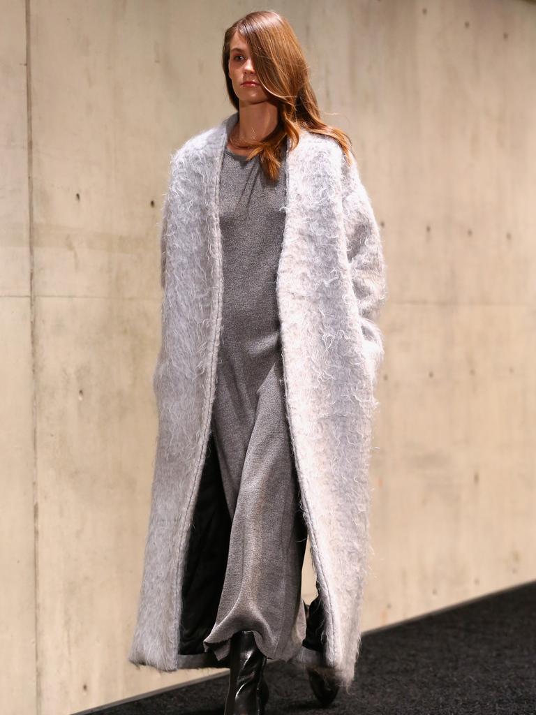 A model walks the runway during the Strateas.Carlucci show. Picture: Getty