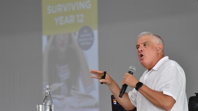 Psychologist Dr. Michael Carr-Gregg talking to students. Picture: Alistair Brightman