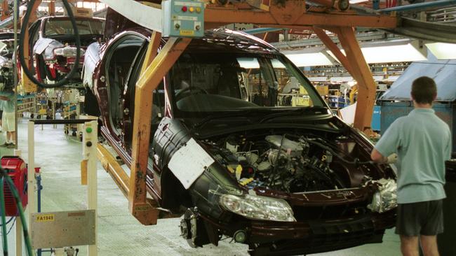 The production line at the now-defunct Holden factory in Elizabeth.