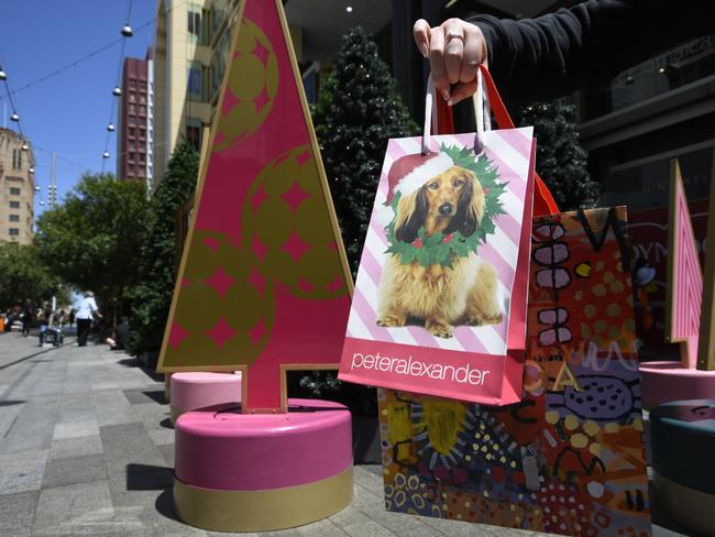 Christmas jobs can pave the way to permanent roles in multiple industries, including hospitality and retail. Pictured is Adelaide’s Rundle Mall getting into the festive spirit. Picture: NCA NewsWire/Naomi Jellicoe