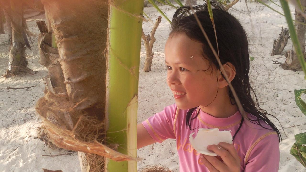 Isabelle Camp at the beach when she was a child.