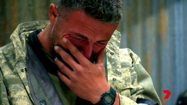 Sam Burgess on the reality TV show SAS Australia. Picture: Channel 7