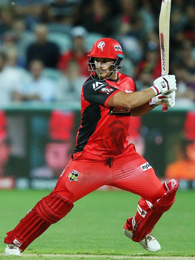 Aaron Finch in action for the Melbourne Renegades.