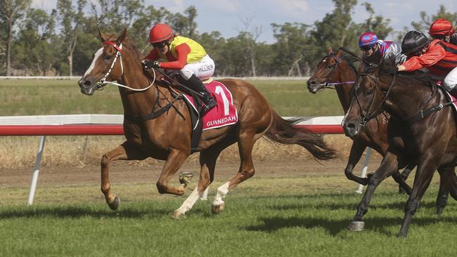 Kalahari Heart winning at Gunnedah. Photo: Bradley Photos.