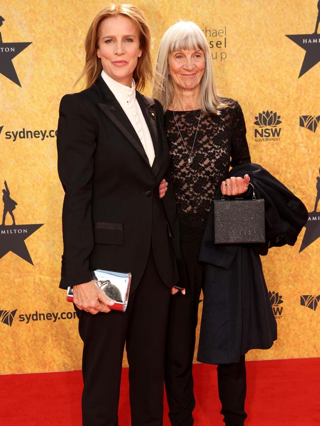 Rachel Griffiths with her mum Anne pictured on the Red Carpet for the Australian Premiere of Hamilton the musical, Sydney Lyric Theatre, Pyrmont. 27th March 2021. Picture by Damian Shaw