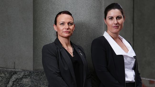 Detective Sue Scott and Detective Senior Constable Deborah Wilson. Picture: AAP/Claudia Baxter.