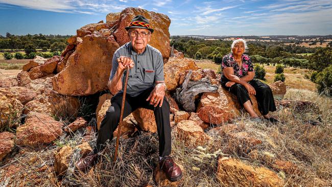 ‘We need to be consulted about ­expensive things’: Noongar elders Ben Taylor and Mingli McGlade. Picture: Colin Murty