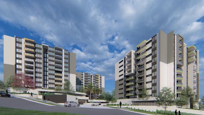 The proposed Capital Court towers at Varsity Lakes are under construction. Picture: Supplied