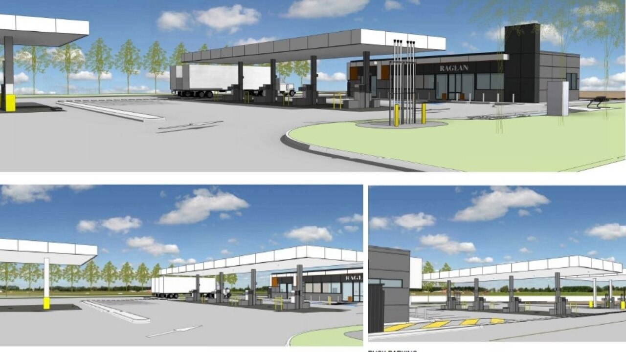 Renders of the proposed service station at Raglan by ThomsonAdsett.