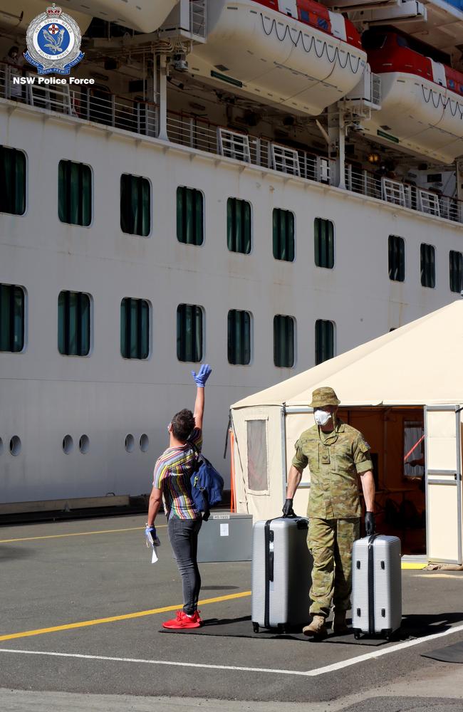 The repatriation process has begun for crew members on board the ill-fated Ruby Princess ahead of the cruise ship's scheduled departure on Thursday.