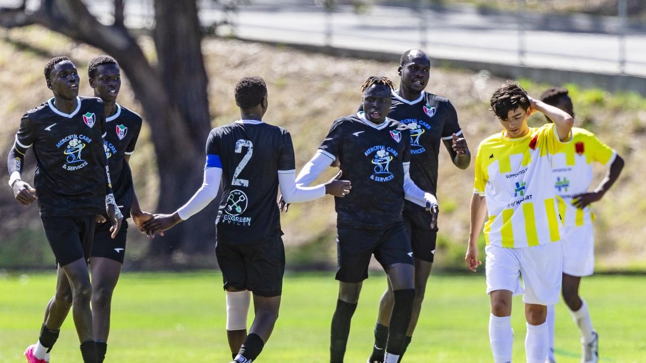 Players participating at the Multicultural Cup on Cornelian Bay sports fields. Picture: Linda Higginson