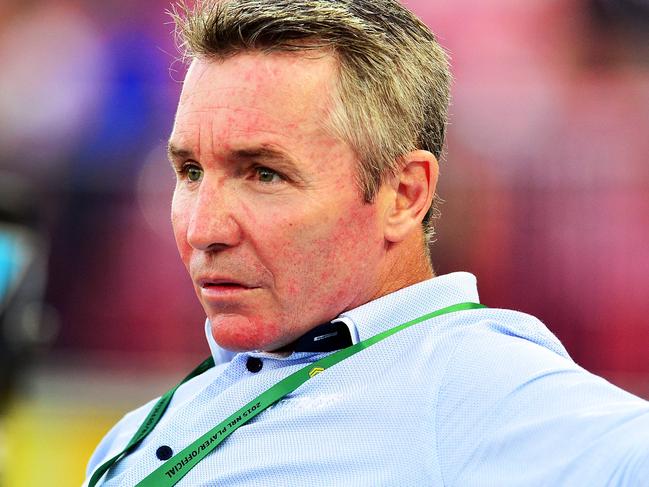 North Queensland Cowboys v Newcastle Knights from 1300 Smiles Stadium, Townsville. Cowboys coach Paul Green before the game. Picture: Zak Simmonds