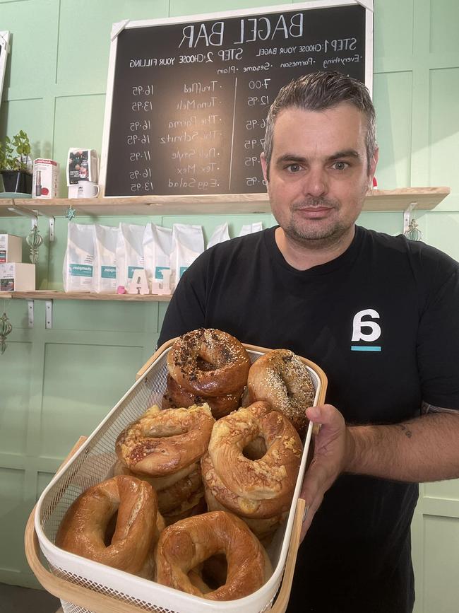 Coachella Coffee &amp; Bagel Bar owner Aaron Bryer.