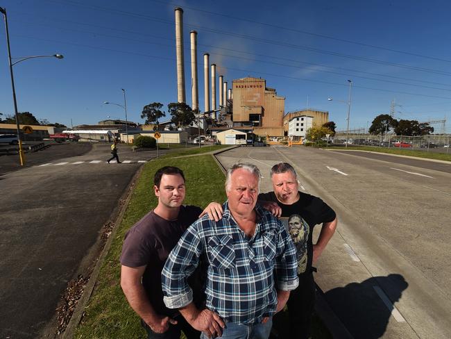 Ron, Maurice and Justin outside Hazlewood power station. Picture: Rob Leeson.