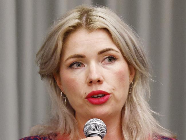 Local Cairns author Jilinda Lee interviews prominent feminist and author Clementine Ford at the Cairns Tropical Writers Festival, held at Crystalbrook Flynn. Picture: Brendan Radke