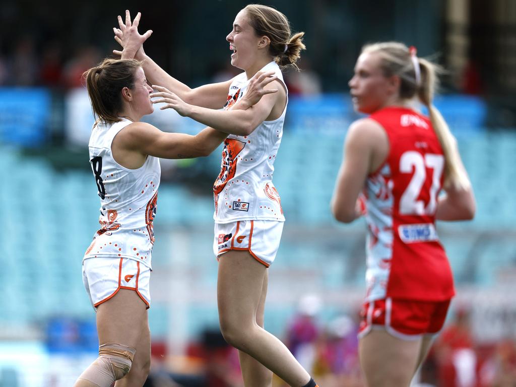 The Giants came out victorious in the first AFLW Sydney Derby. Picture: Phil Hillyard