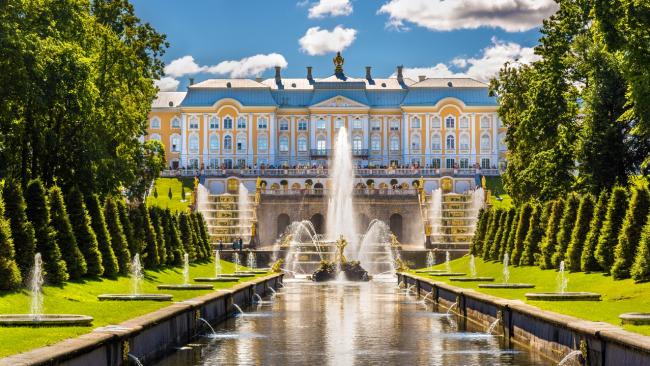 10/28Peterhof Palace - St Petersburg, Russia
Built by Peter the Great in a show of one-upmanship on Louis XIV's Versailles, Peterhof Palace served as a summer residence. The grounds include the Grand Palace, Grand Cascade, Upper Gardens and Lower Gardens.