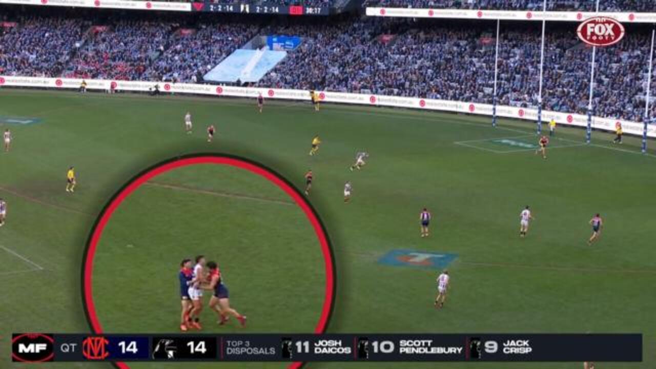 Nick Daicos 'lashes out' after hard tag