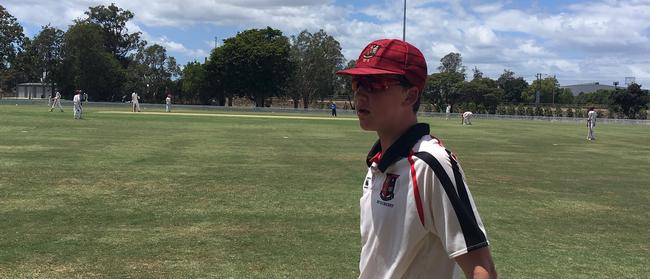 Gregory Terrace fast bowler Luke Davies made his debut in the Firsts after being named in the Australian under 16 side.