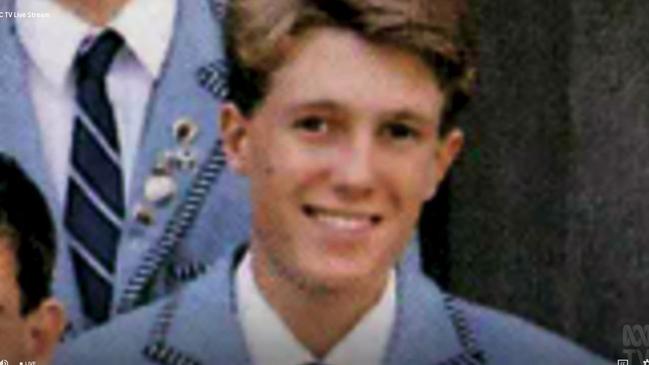 A screen shot from the ABC’s Four Corners taken of a young Christian Porter.