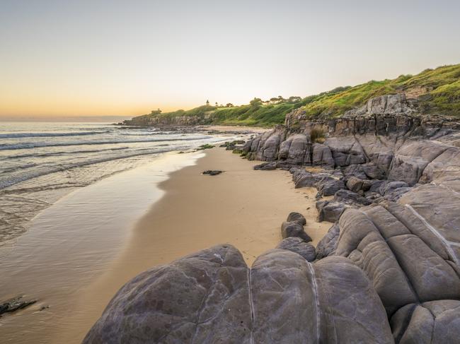 Merimbula Beach at sunset. Picture: Destination NSW.