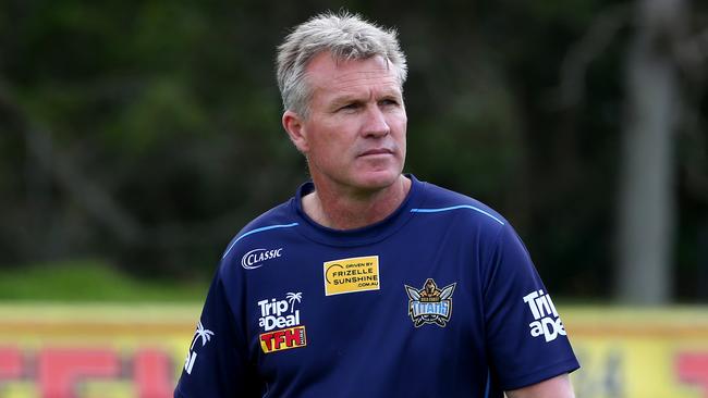 Gold Coast Titans coach Garth Brennan is seen during training.