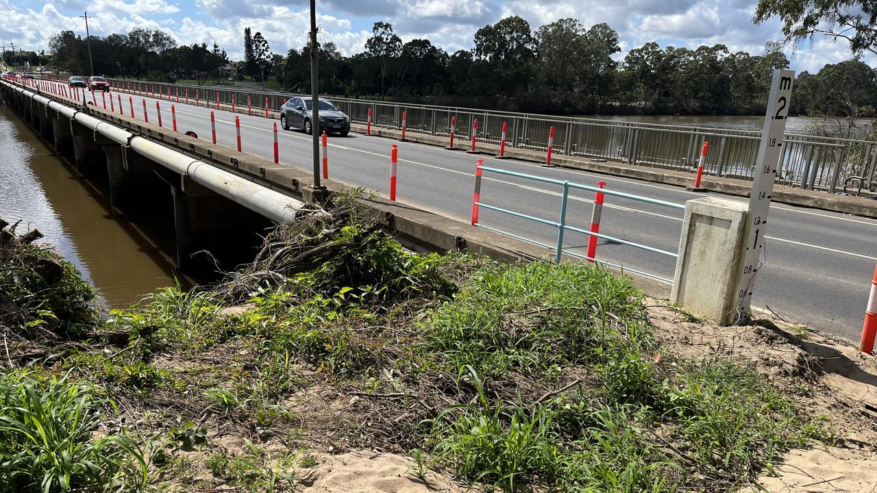 Erosion caused by flooding near the Lamington Bridge. The bridge has gone under water twice in floods this year.