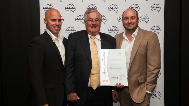 David, Paul and Robert Comiskey with the Australian Hotels Association Best Entertainment Venue 2013 award.