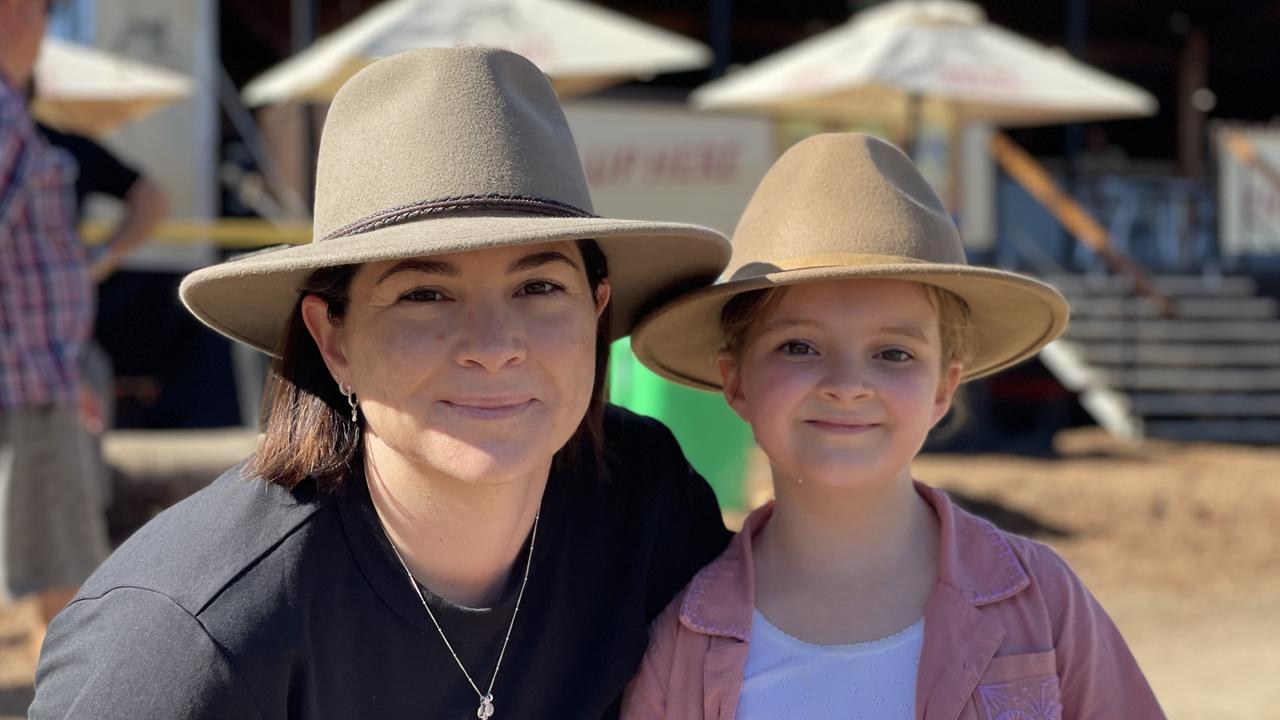 Lauren and Evelyn Sugden, from the Sunshine Coast, enjoy day one of the 2024 Gympie Muster, at the Amamoor State Forest on August 22, 2024.