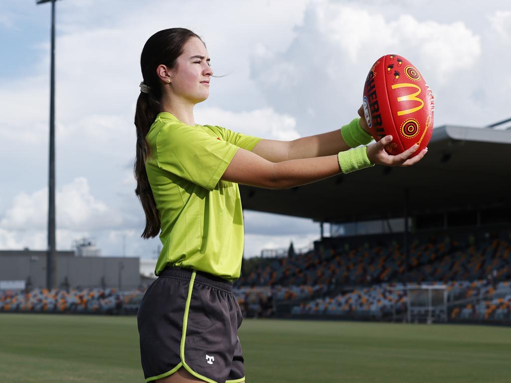 Kyra Hourigan will umpire AFL Cairns games in all age groups this year. Picture: Brendan Radke