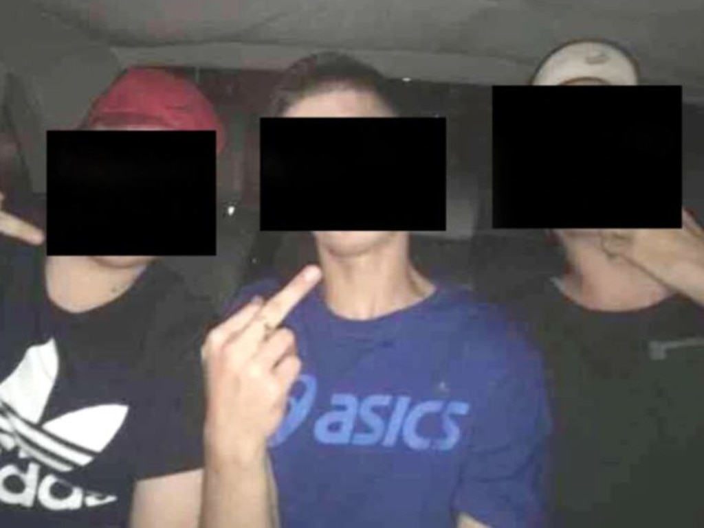 The teen (centre) charged over the fatal crash.