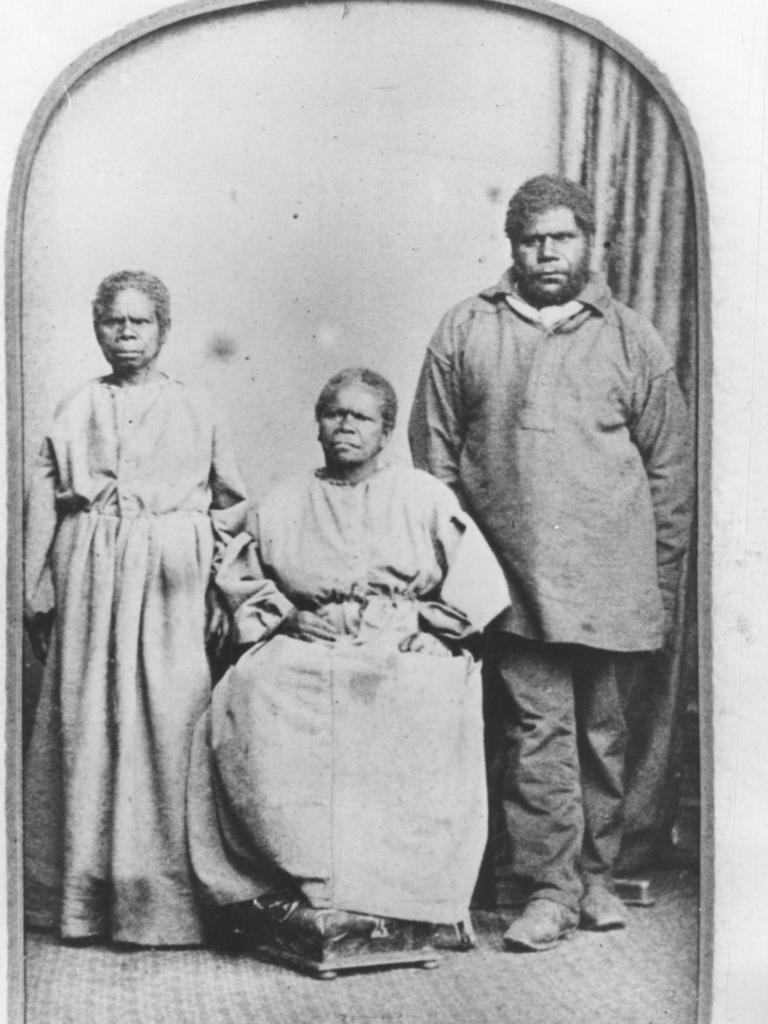 Truganini, Bessy Clarke and William Lanney, at Government House in 1866.