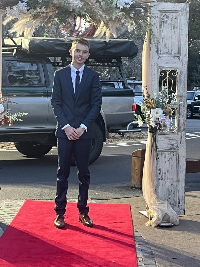 Zander Plater arrives at Hervey Bay State High School's formal.