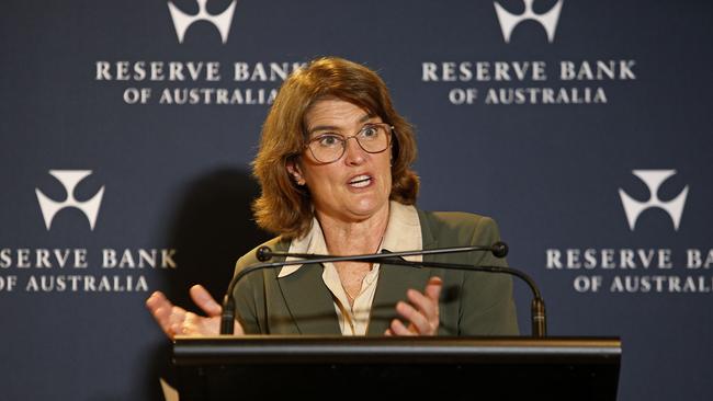 Reserve Governor Michele Bullock says bank’s board is was firmly sticking to its target inflation band and is looking for ‘sustainable’ moves downward before cutting rates. Picture: NewsWire / John Appleyard