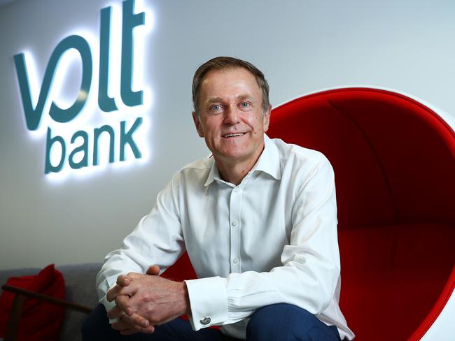 27/11/18: L to R.. Peter Tonagh who is joining the Volt Bank board. Pictured at their offices in Nth Sydney. John Feder/The Australian.