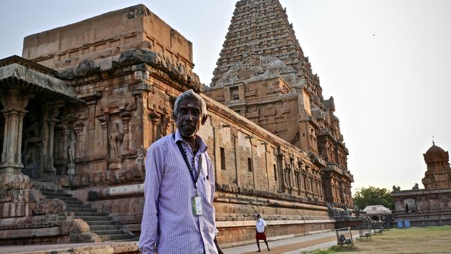 Guide Raja at the Brihadishvara temple complex in Thanjavur. Picture: Kendall Hill