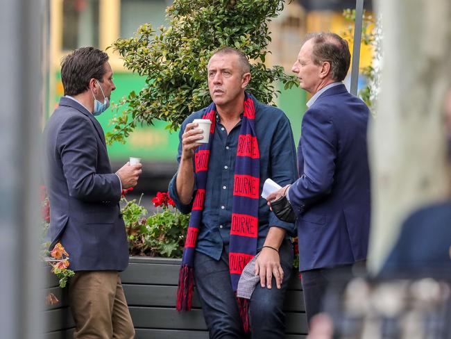 Liberal leader Matthew Guy, Mitch Catlin and deputy Liberal leader David Southwick. Picture: Tim Carrafa