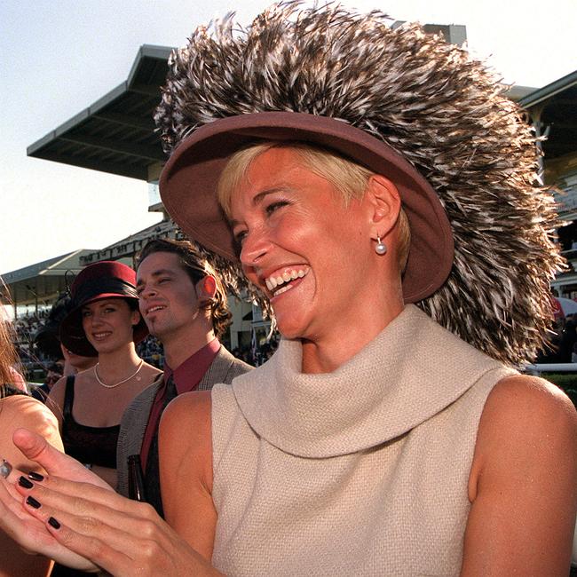 Channel 10 newsreader Jessica Rowe at Randwick races in 2000. Picture: Guy Wilmott