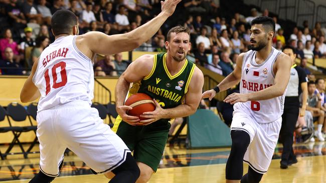 Mitch McCarron in action for the Boomers this month. Picture: Graham Denholm/Getty Images