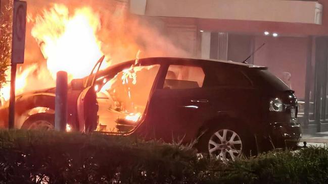 Watch: Car explodes into flames in Macca’s drive-thru