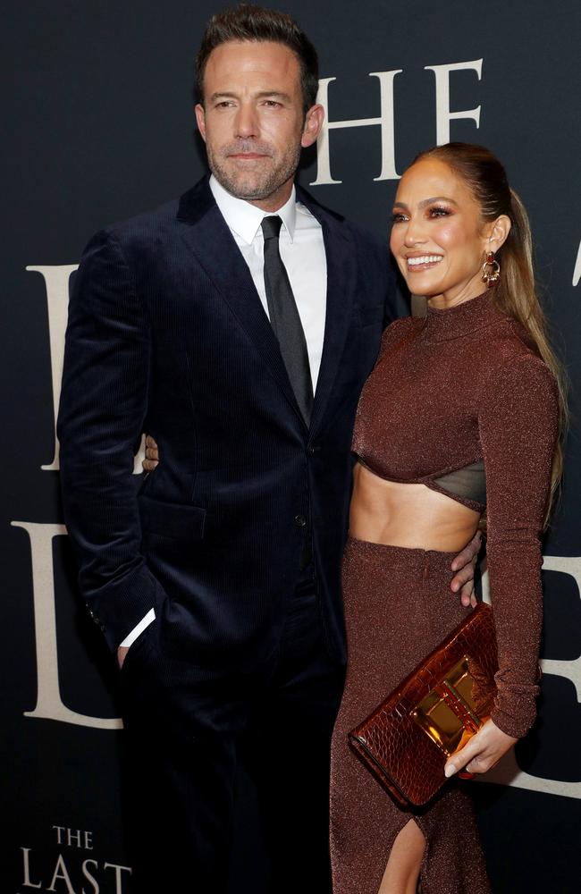 Affleck and Lopez attend The Last Duel premiere in New York City in October. Picture: Astrid Stawiarz/Getty Images for 20th Century Studios