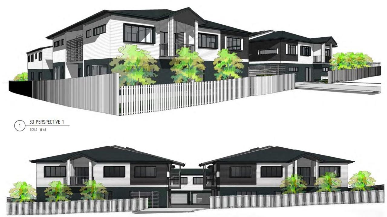 An artist's impression of the townhouse development proposed for 2/4 Thurso St, North Booval.